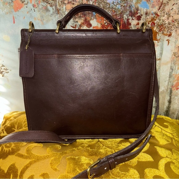 Coach Willis #9927 Mahogany Brown Leather Bag Vintage Brass/Gold Hardware - Picture 2 of 9